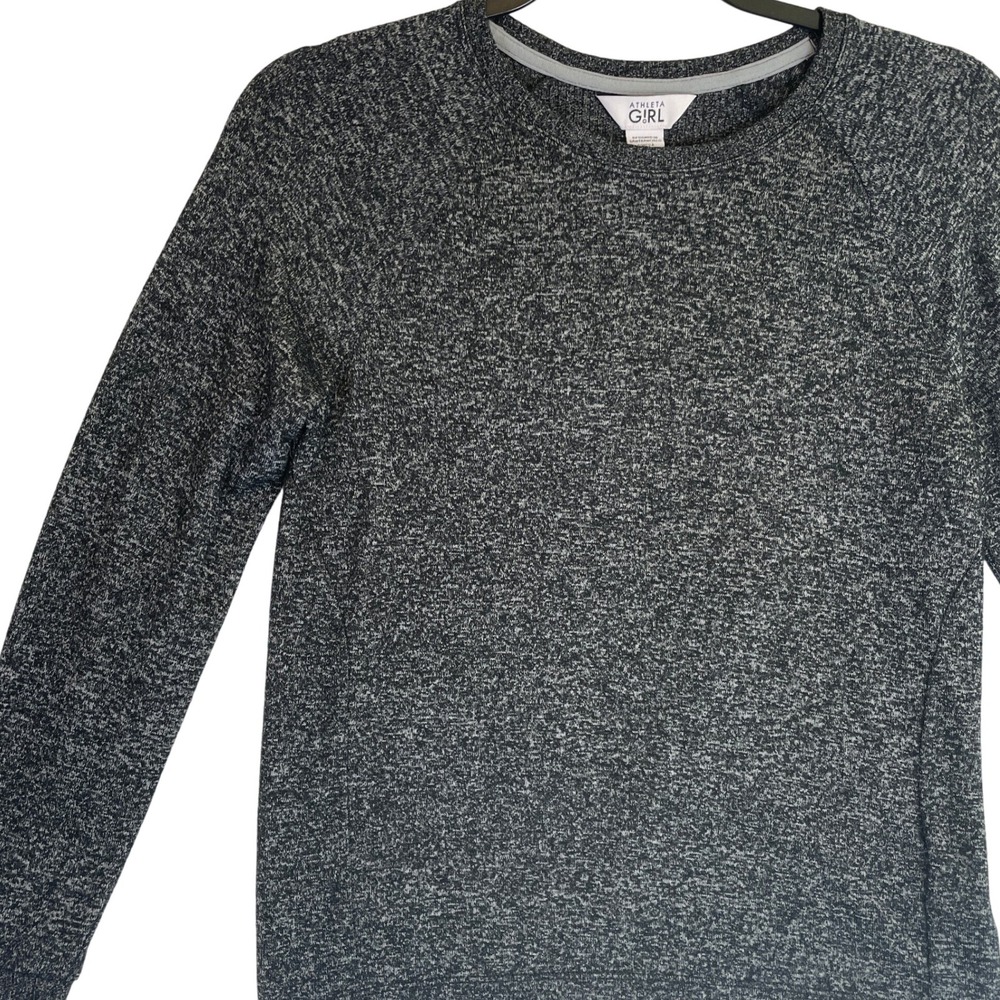 Athleta Girl Up For The Challenge Top Gray Heathered Long Sleeve Size L/12